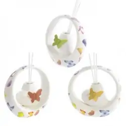 DIFFOND. CUORE - CERCHIO DEC. FARFALLE 12.5 CM. 3 AS. 