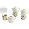 SET CAFFET. - ZUCCHERIERA DEC. FARFALLE 13.8 CM. 3 AS. PORC. G.BOX