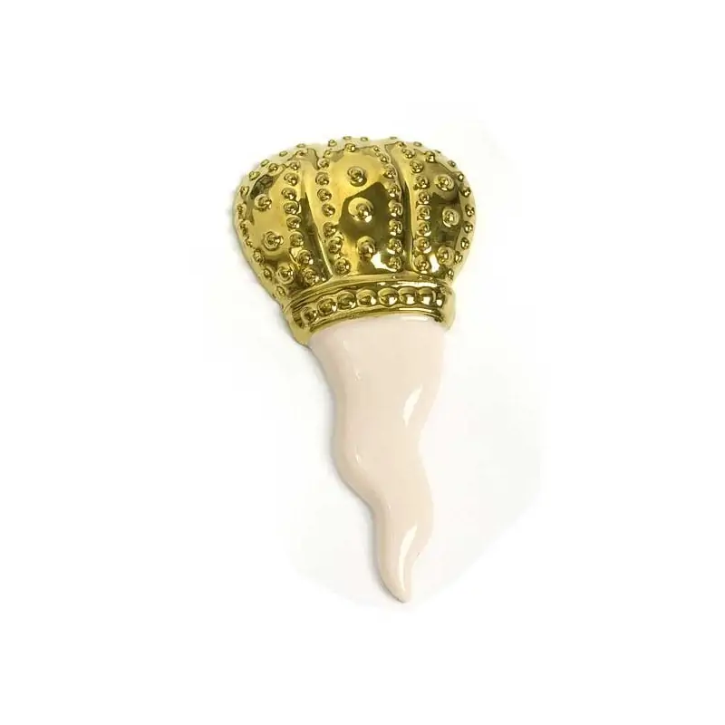 CORNETTO PORTAFORTUNA ROSA 8.2 CM. PORCELLANA CALAMITA