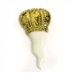 CORNETTO PORTAFORTUNA BIANCO 8.2 CM. 