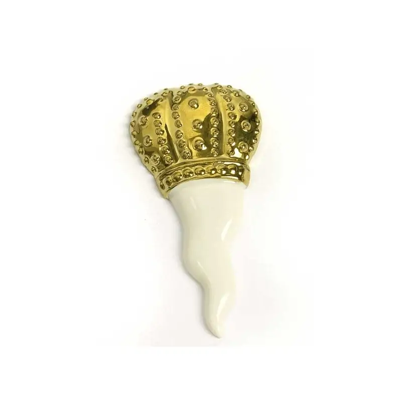 CORNETTO PORTAFORTUNA BIANCO 8.2 CM. 