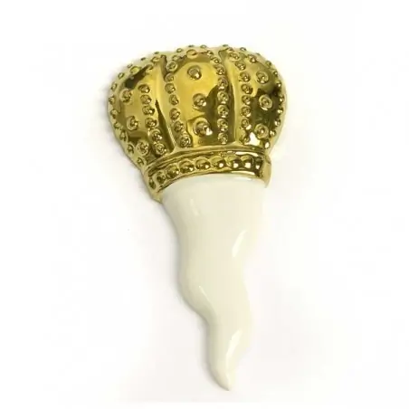 CORNETTO PORTAFORTUNA BIANCO 8.2 CM. 