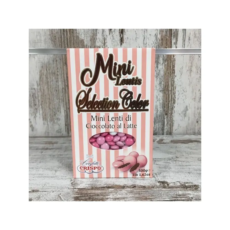 CRISPO CONFETTI SFUMATI ROSA MINI LENTICCHIE CIOCCOLATO