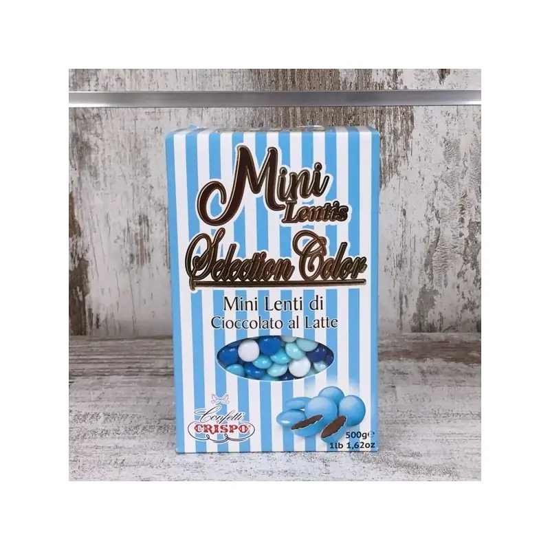 CRISPO CONFETTI SFUMATI AZZURRI MINI LENTICCHIE CIOCCOLATO