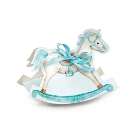 CAVALLO A DONDOLO CELESTE 120x35x90