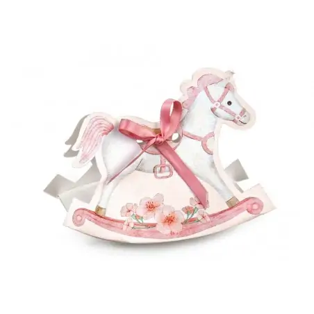 CAVALLO A DONDOLO ROSA 120x35x90