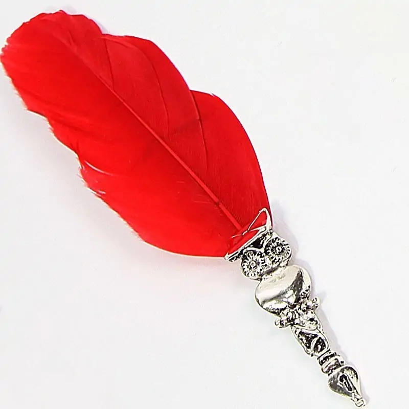 Gufetto metallo con piuma cm.16