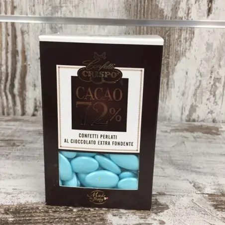 CONFETTI PERLATI AZZURRI CRISPO CIOCCOLATO FONDENTE