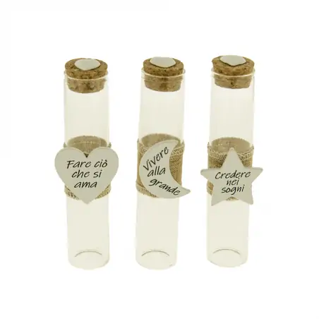 Bomboniera fialetta vetro con frasi