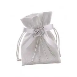 SACCHETTINO BRILLE CON APPLICAZIONE 25° SILVER 10X13 CM