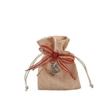 SACCHETTINO LAUREA CON APPLICAZIONE GUFO 10X13CM