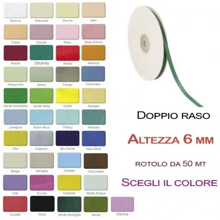 Nastro doppio raso 6mmx50mt