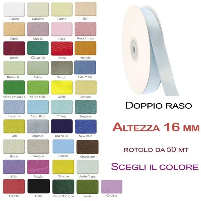 Nastro doppio raso 16mmx50mt