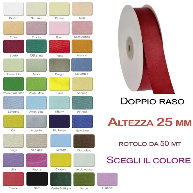 Nastro doppio raso 25mmx50mt