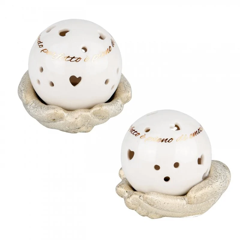 GOLD ILLUMINA SFERA LED S/2 CM.9H.7 2/36