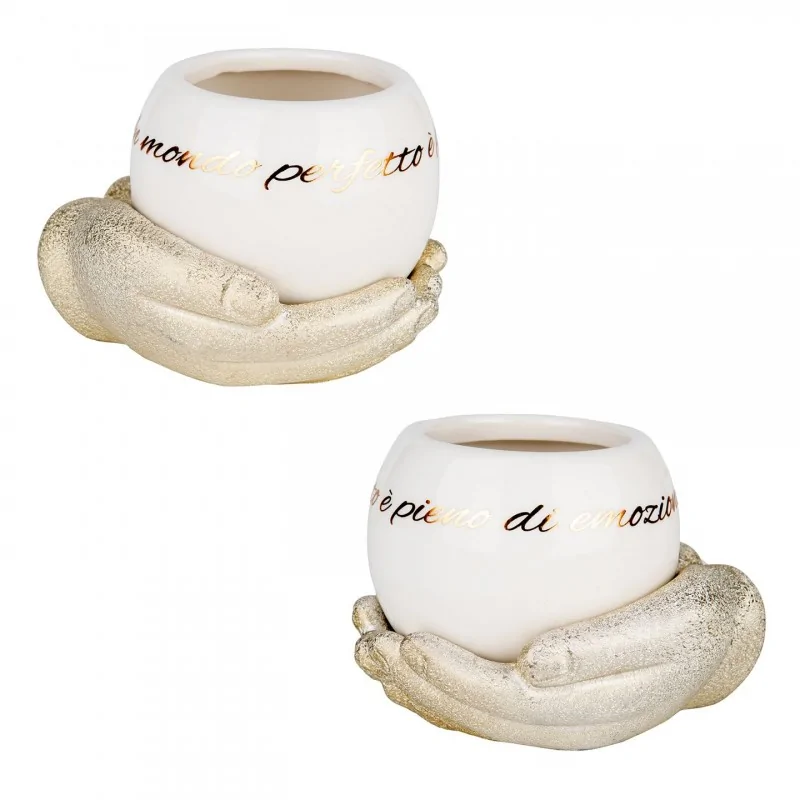 GOLD ILLUMINA P/PIANTE S/2 CM.11H.8 2/24