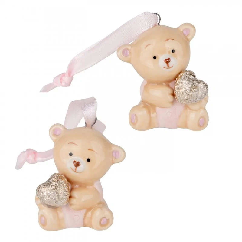 PELUCHE ORSO ROSA CM4 S/2 PVC BOX 12/288