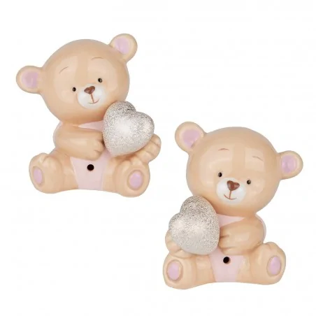 PELUCHE ORSO LED ROSA H.9 S/2 4/72