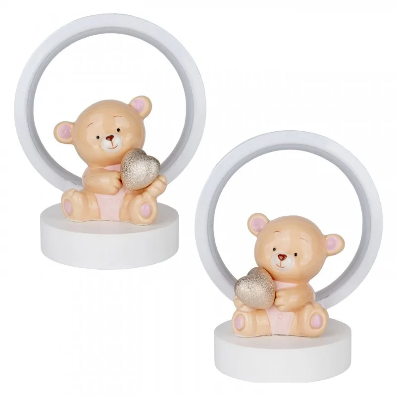 PELUCHE ORSO LUCE ROSA CM15 H18 S/2 2/18