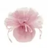 Sacchettino portaconfetti rete tulle velo pois rosa