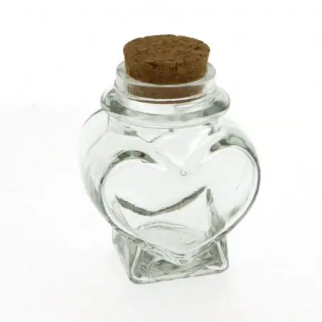 Barattolino Portaconfetti Cuore in vetro con tappo in sughero