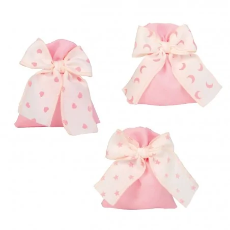 TRIS BAG FIOCCO CM 10X12 ROSA S/3 60/600