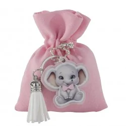 TOYS BAG P/C ELEFANTE CM8X10 ROSA 60/600