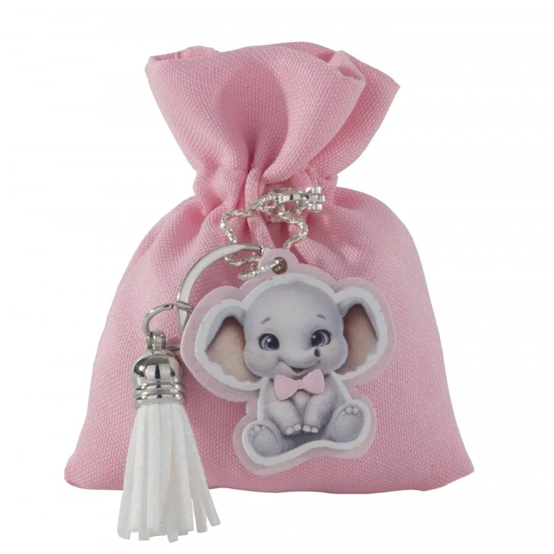 TOYS BAG P/C ELEFANTE CM8X10 ROSA 60/600