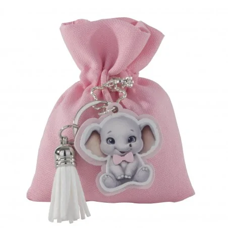 TOYS BAG P/C ELEFANTE CM8X10 ROSA 60/600
