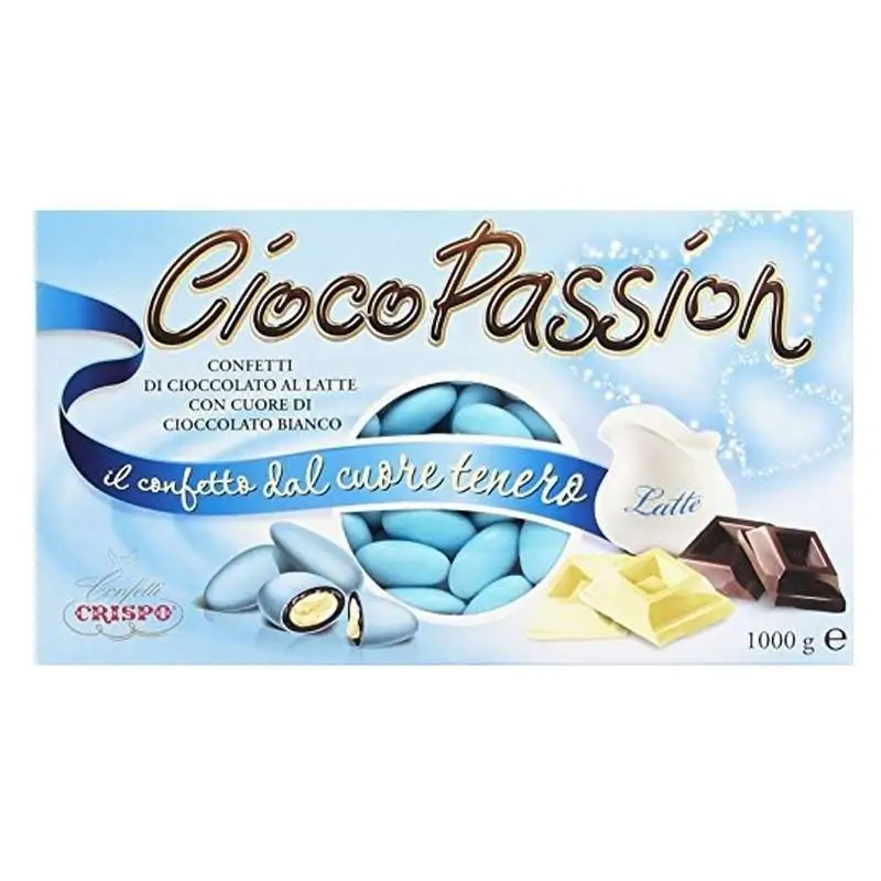 CONFETTI CRISPO CIOCOPASSION CIOCCOLATO BIANCO A LATTE CELESTE