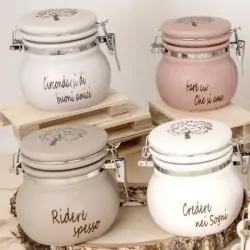 Barattoli ermetici albero della vita con frase decorativa