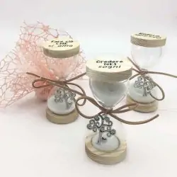 CLESSIDRE VETRO DECORATE CON FRASI E ALBERO DELLA VITA