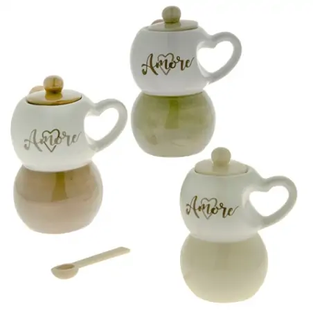 ZUCCHERIERA CERAMICA SET CAFFE' MOKA PREZZI BOMBONIERE