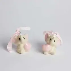 ELEFANTI CERAMICA STATUETTE ROSA PER FEMMINUCCIA