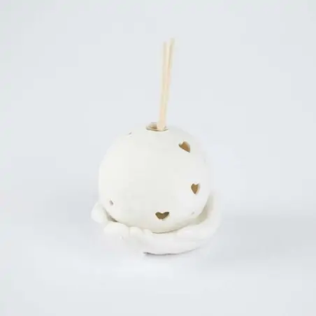 PROFUMATORE GLOBO IN PORCELLANA SU MANI TEMA VIAGGIO