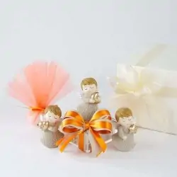 STATUETTE ANGELI IN RESINA BOMBONIERE BATTESIMO COMUNIONE