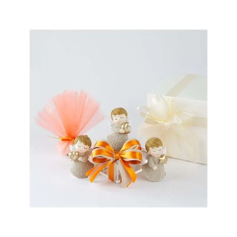 STATUETTE ANGELI IN RESINA BOMBONIERE BATTESIMO COMUNIONE