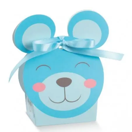 SCATOLINE PORTACONFETTI NASCITA ORSETTO CELESTE