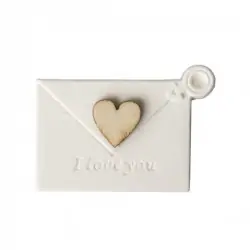GESSETTI SEGNAPOSTO MATRIMONIO BUSTA DA LETTERA CON CUORE LEGNO