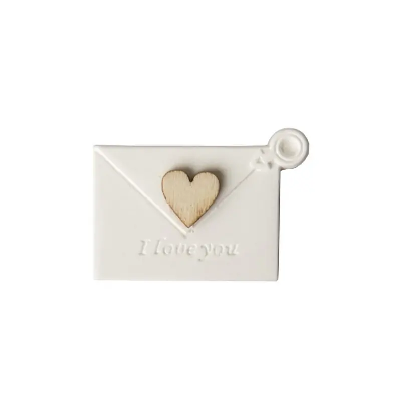 GESSETTI SEGNAPOSTO MATRIMONIO BUSTA DA LETTERA CON CUORE LEGNO