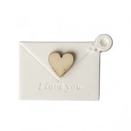 GESSETTI SEGNAPOSTO MATRIMONIO BUSTA DA LETTERA CON CUORE LEGNO