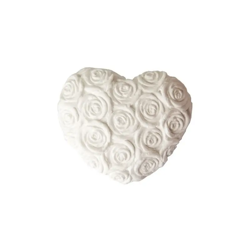 GESSETTI SEGNAPOSTO MATRIMONIO CUORE DECORATO CON ROSELLINE