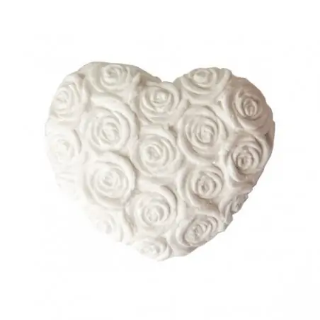 GESSETTI SEGNAPOSTO MATRIMONIO CUORE DECORATO CON ROSELLINE