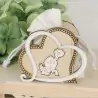 PORTACONFETTI CRESIMA CUORE IN LEGNO CON SACCHETTO