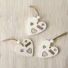 BOMBONIERE A FORMA DI CUORE APPENDINO IN LEGNO PER CONFETTATE