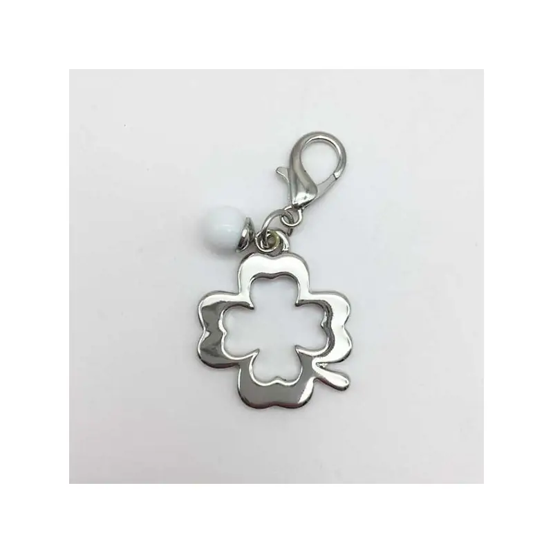 CIONDOLO QUADRIFOGLIO PORTAFORTUNA PER BIJOUX E BOMBONIERE