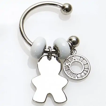 PORTACHIAVI BOMBONIERE BIMBO IN METALLO IDEE BATTESIMO