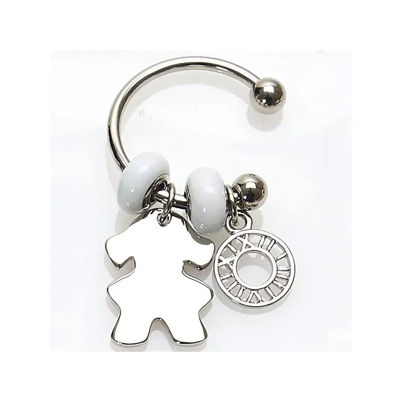 BOMBONIERE BATTESIMO PORTACHIAVI IN METALLO BIMBA ORIGINALI