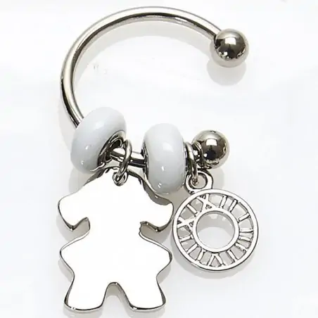 BOMBONIERE BATTESIMO PORTACHIAVI IN METALLO BIMBA ORIGINALI