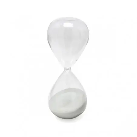 CLESSIDRA IN VETRO CON SABBIA BIANCA TEMA TEMPO PER NOZZE